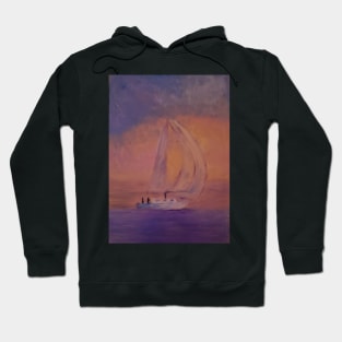 Sailing Free oil painting by Tabitha Kremesec Hoodie